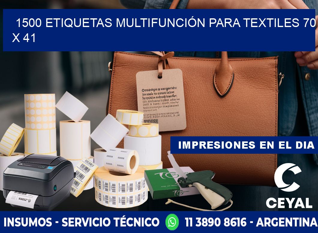 1500 ETIQUETAS MULTIFUNCIÓN PARA TEXTILES 70 x 41