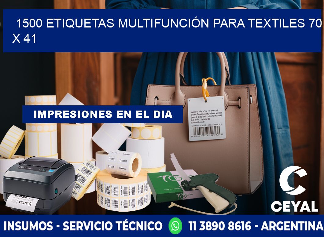 1500 ETIQUETAS MULTIFUNCIÓN PARA TEXTILES 70 x 41