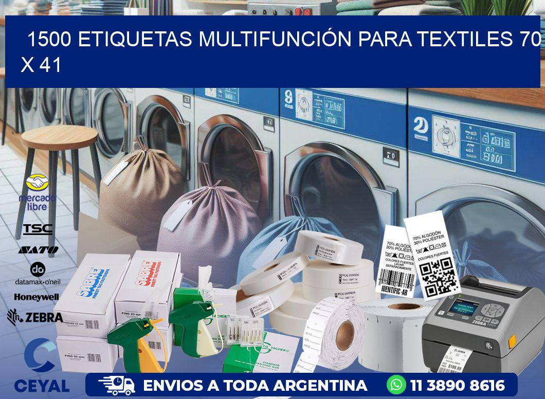 1500 ETIQUETAS MULTIFUNCIÓN PARA TEXTILES 70 x 41