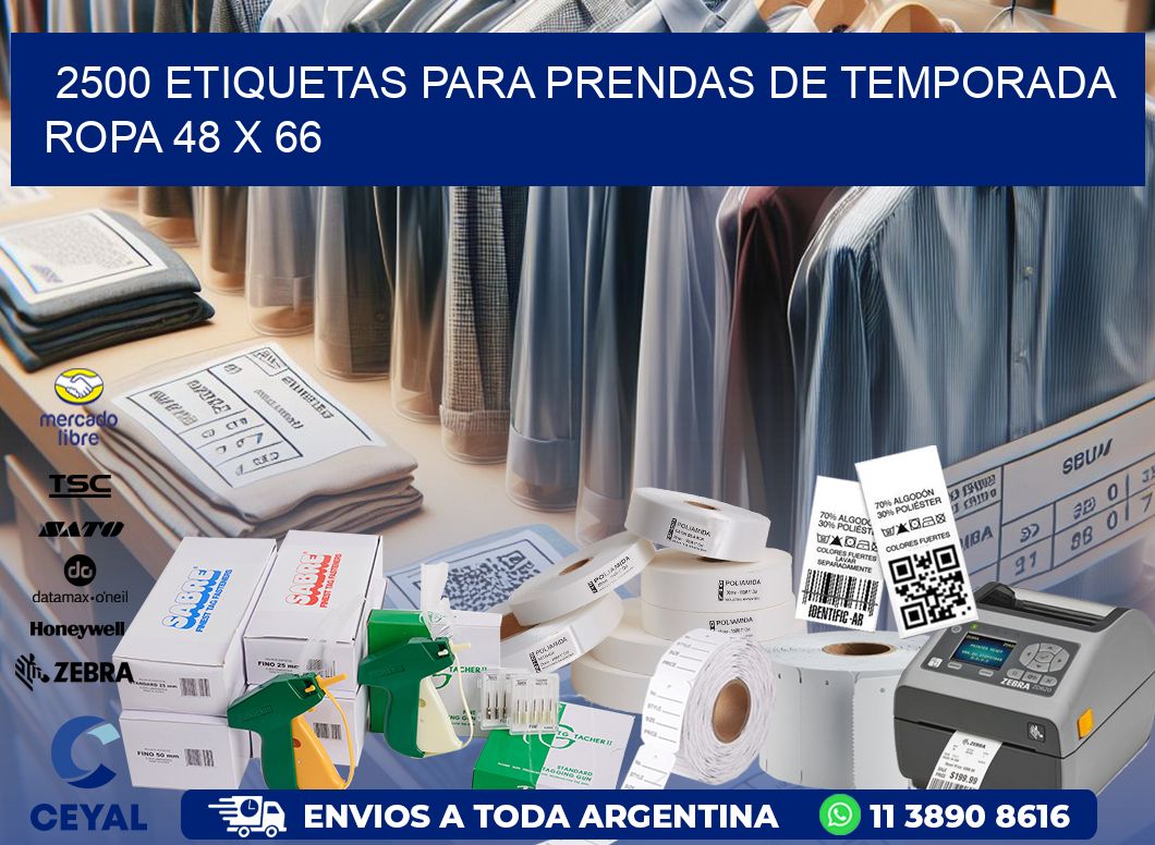 2500 ETIQUETAS PARA PRENDAS DE TEMPORADA ROPA 48 x 66