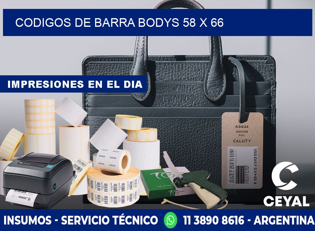 CODIGOS DE BARRA BODYS 58 x 66