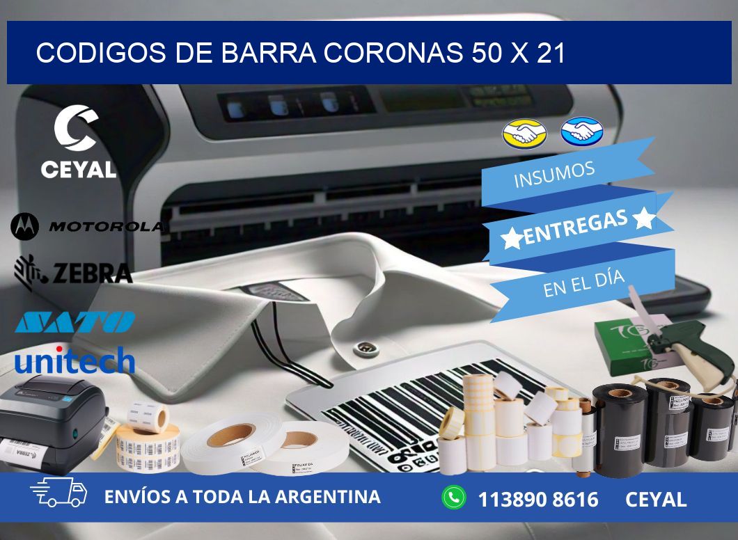 CODIGOS DE BARRA CORONAS 50 x 21