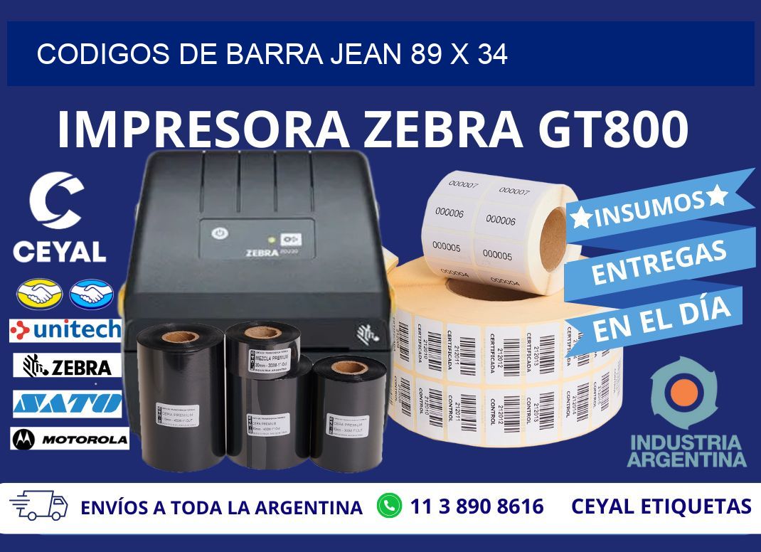 CODIGOS DE BARRA JEAN 89 x 34