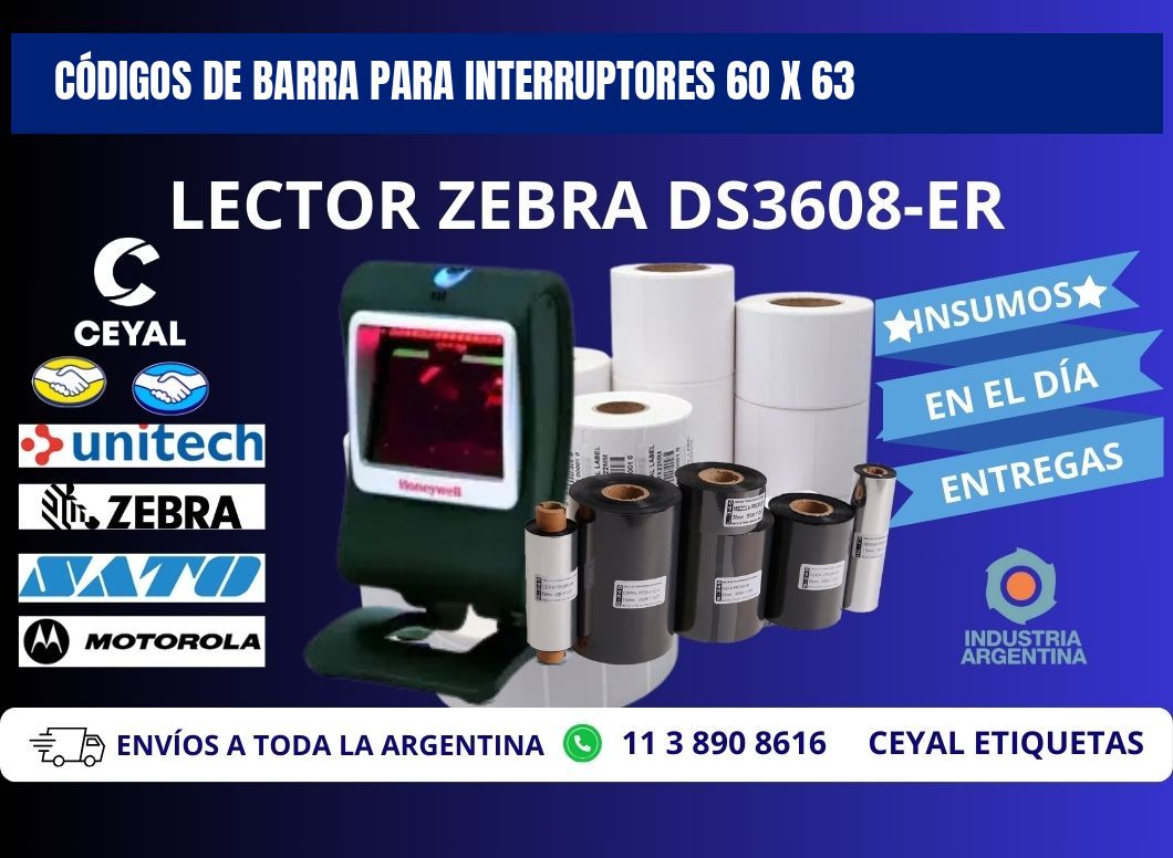 CÓDIGOS DE BARRA PARA INTERRUPTORES 60 x 63