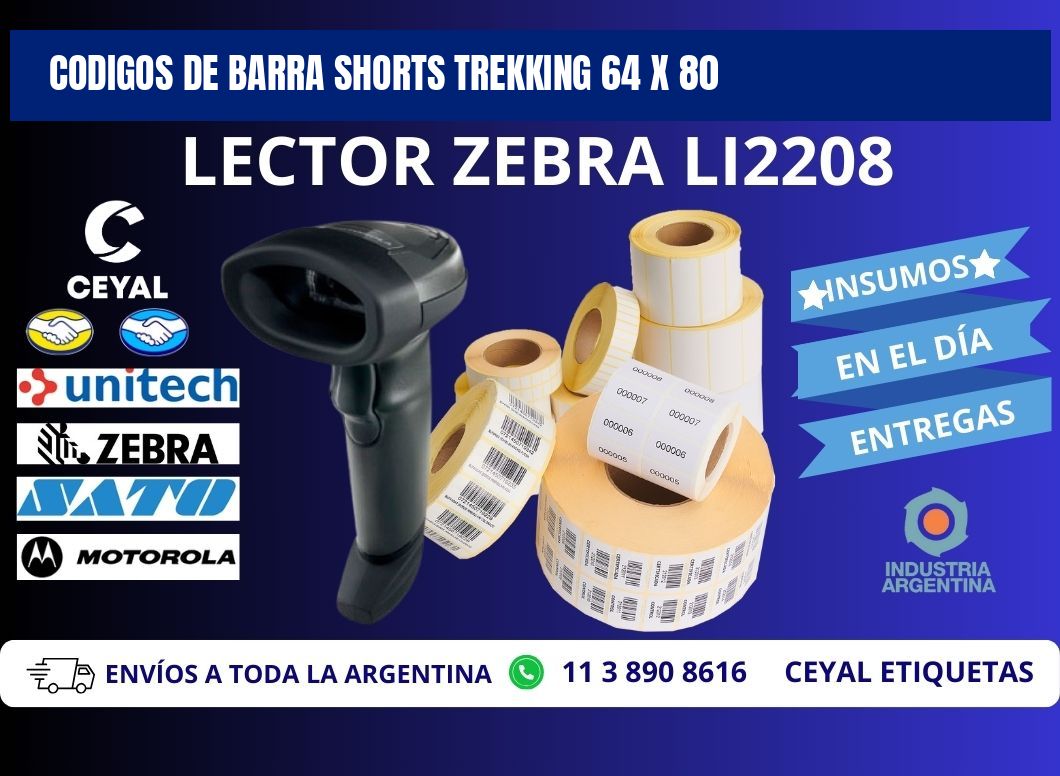 CODIGOS DE BARRA SHORTS TREKKING 64 x 80