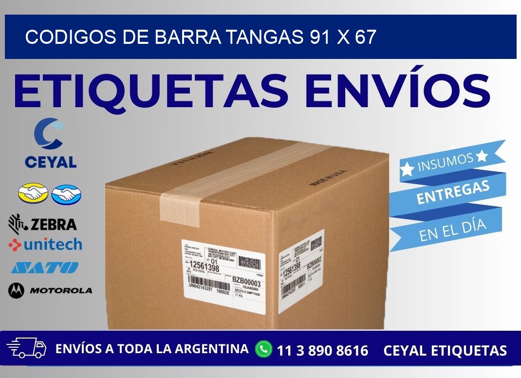 CODIGOS DE BARRA TANGAS 91 x 67