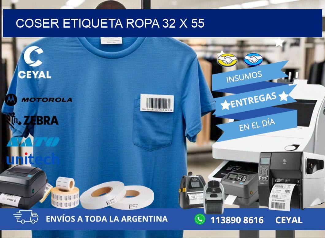 COSER ETIQUETA ROPA 32 x 55