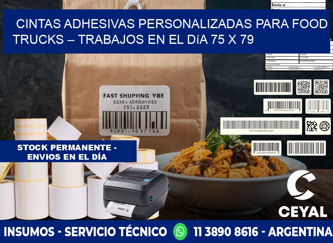 Cintas adhesivas personalizadas para food trucks – Trabajos en el día 75 x 79