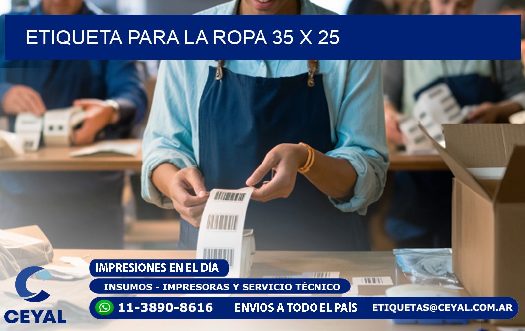 ETIQUETA PARA LA ROPA 35 x 25