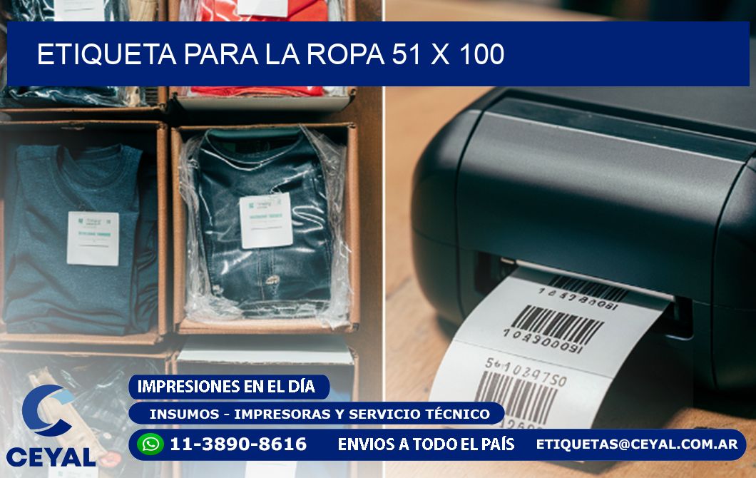 ETIQUETA PARA LA ROPA 51 x 100