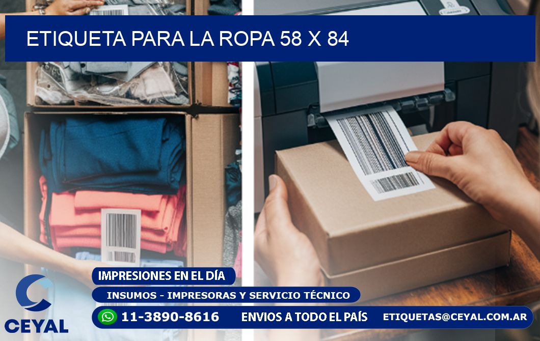 ETIQUETA PARA LA ROPA 58 x 84