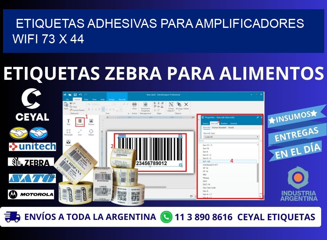 ETIQUETAS ADHESIVAS PARA AMPLIFICADORES WIFI 73 x 44