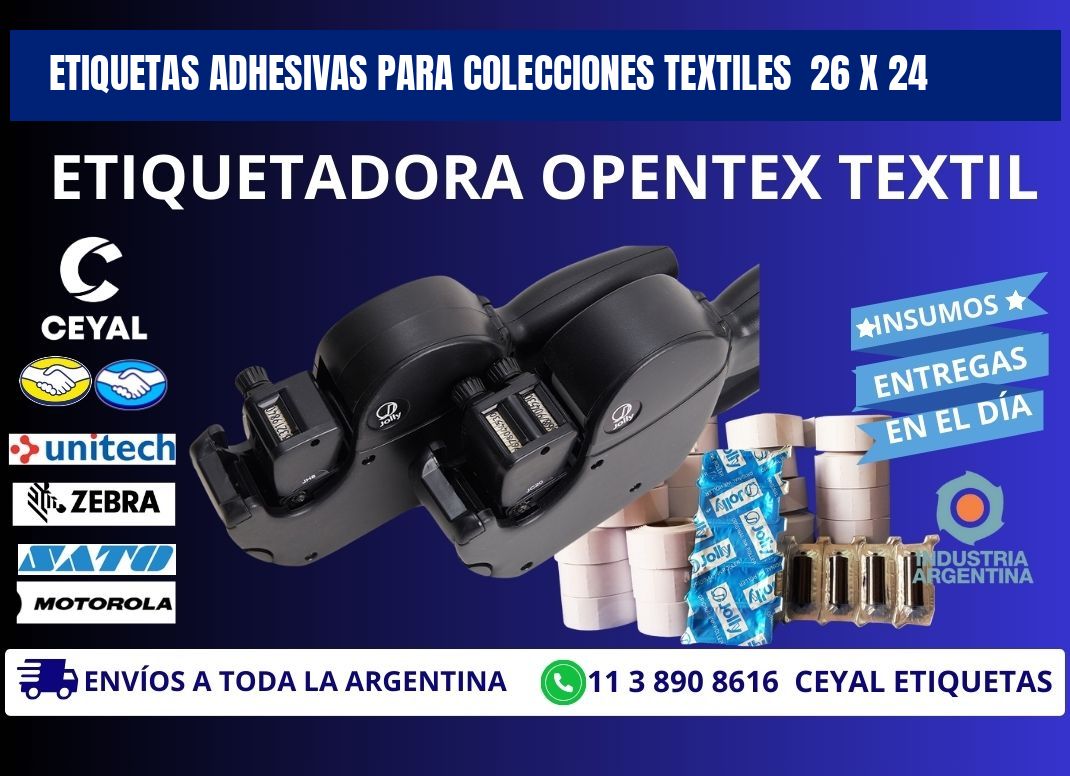 ETIQUETAS ADHESIVAS PARA COLECCIONES TEXTILES  26 x 24