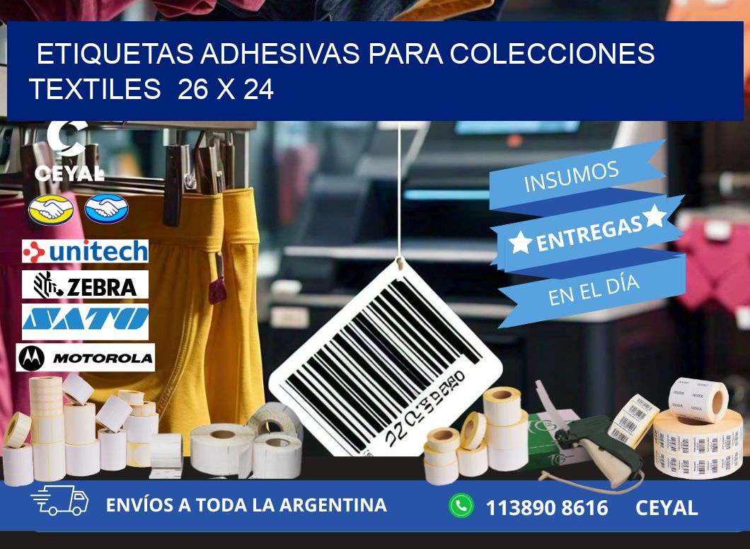 ETIQUETAS ADHESIVAS PARA COLECCIONES TEXTILES  26 x 24