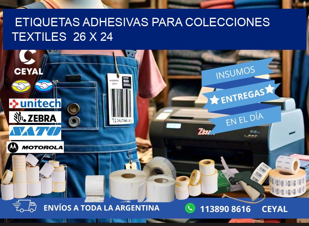 ETIQUETAS ADHESIVAS PARA COLECCIONES TEXTILES  26 x 24