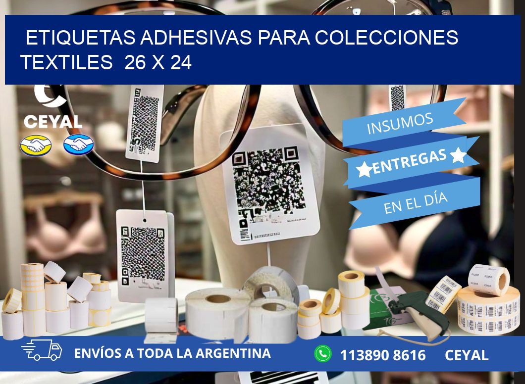 ETIQUETAS ADHESIVAS PARA COLECCIONES TEXTILES  26 x 24