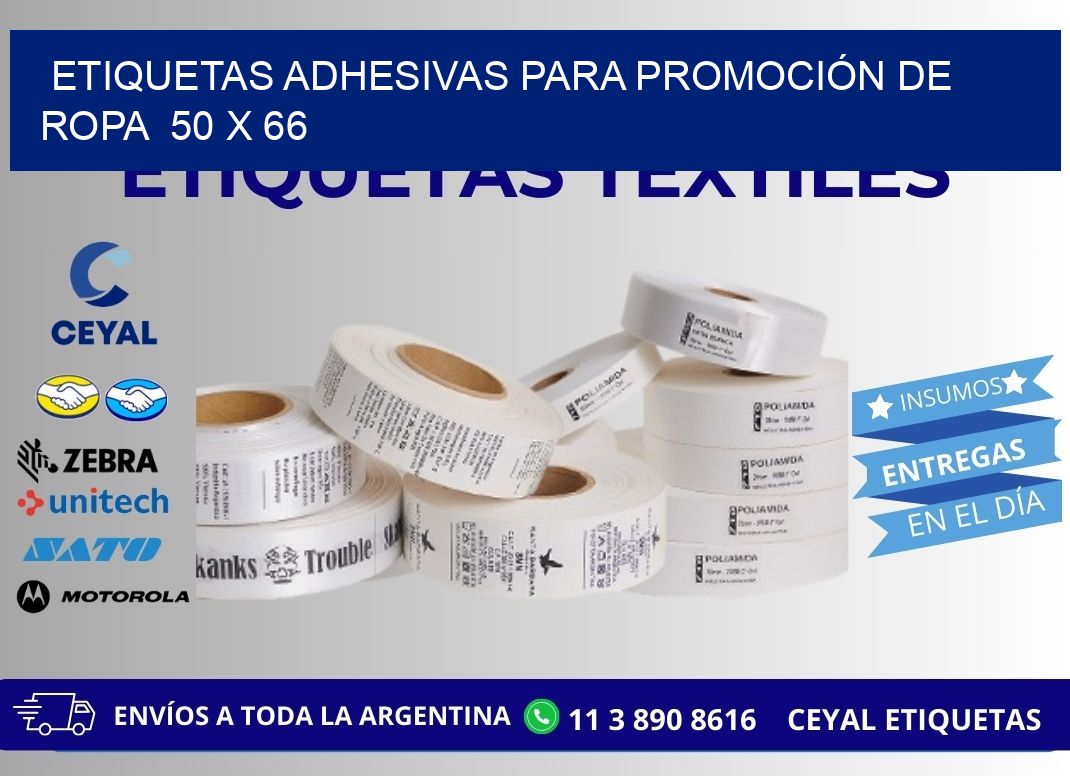 ETIQUETAS ADHESIVAS PARA PROMOCIÓN DE ROPA  50 x 66