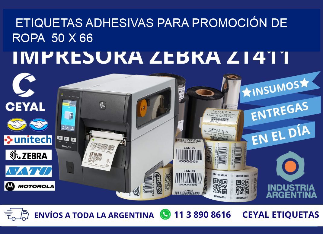 ETIQUETAS ADHESIVAS PARA PROMOCIÓN DE ROPA  50 x 66