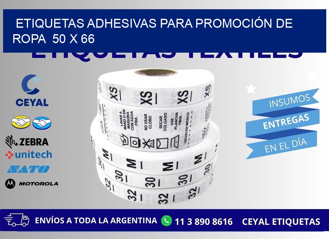 ETIQUETAS ADHESIVAS PARA PROMOCIÓN DE ROPA  50 x 66