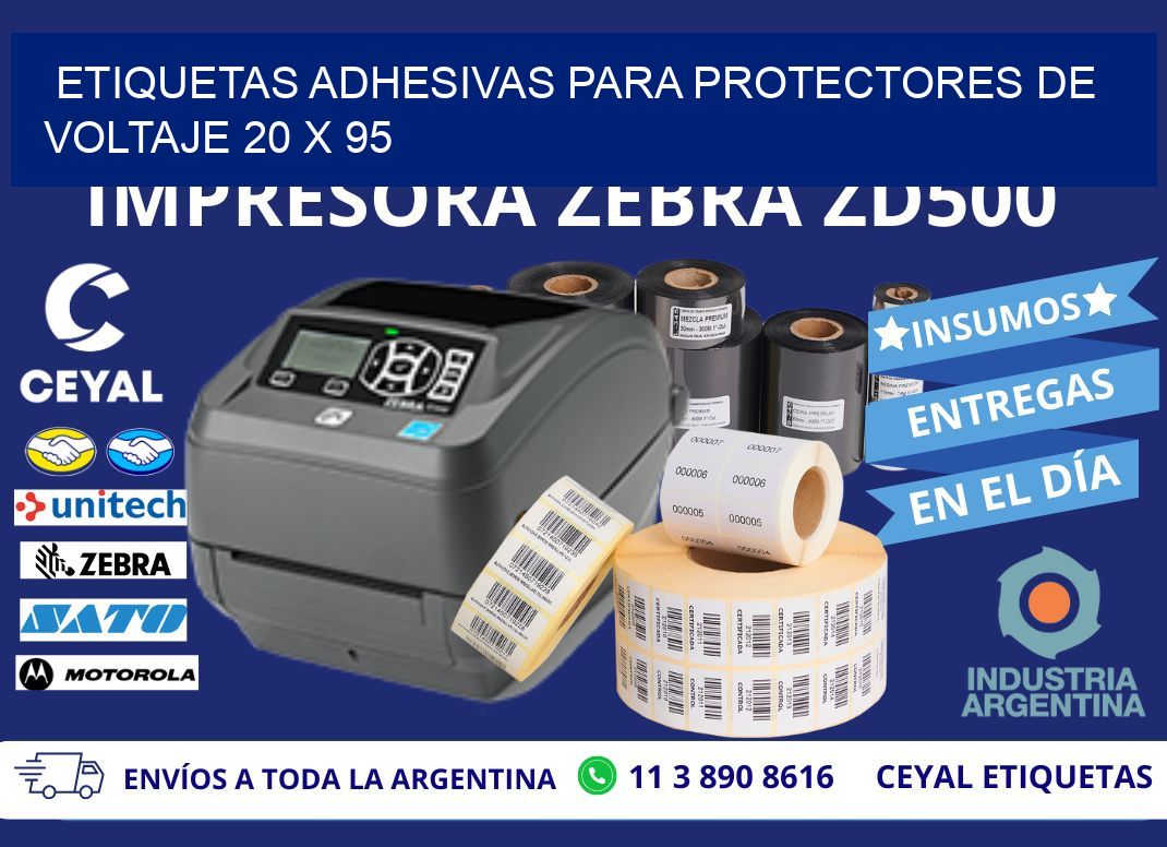 ETIQUETAS ADHESIVAS PARA PROTECTORES DE VOLTAJE 20 x 95