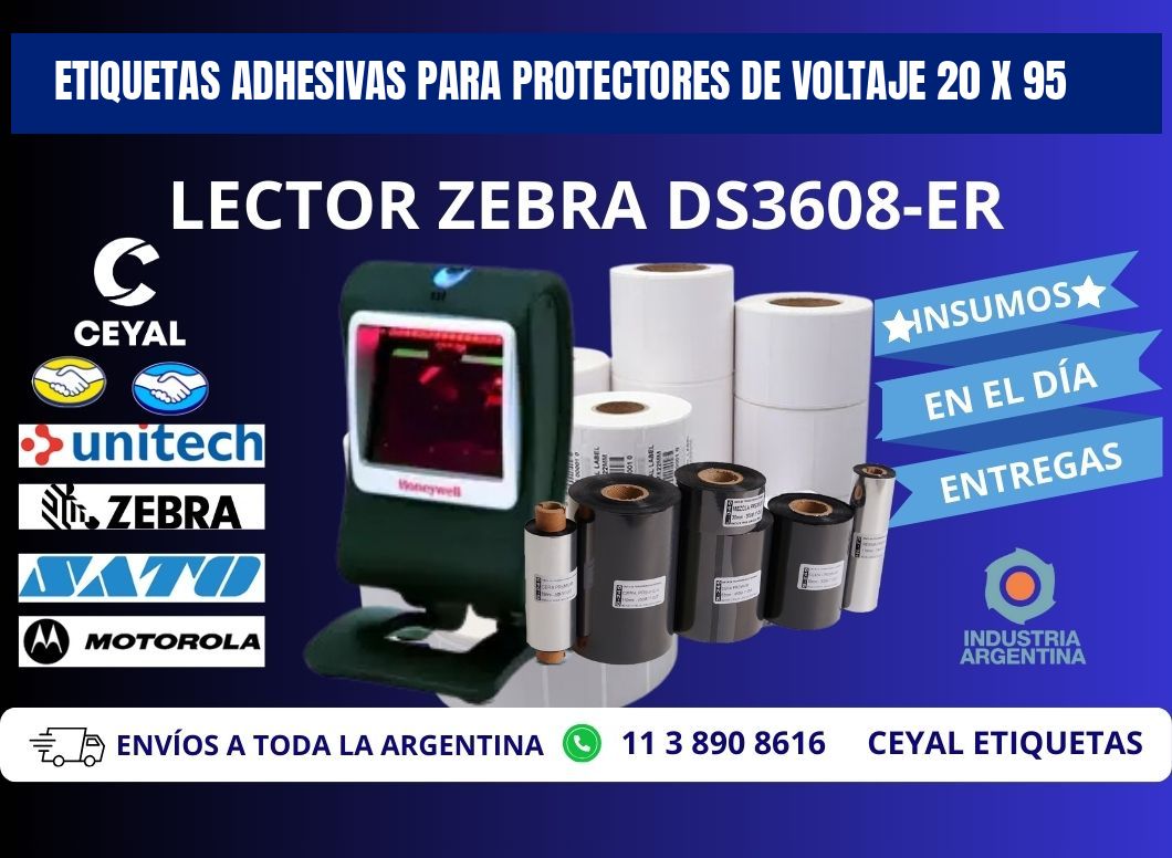 ETIQUETAS ADHESIVAS PARA PROTECTORES DE VOLTAJE 20 x 95