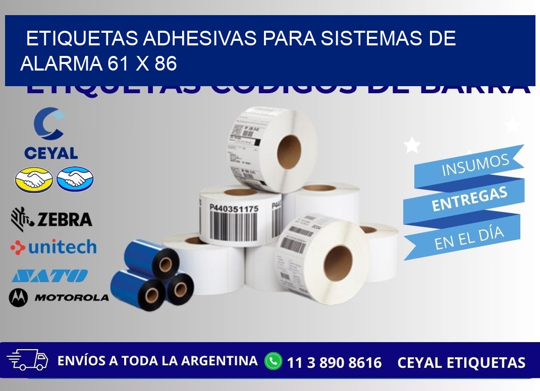 ETIQUETAS ADHESIVAS PARA SISTEMAS DE ALARMA 61 x 86