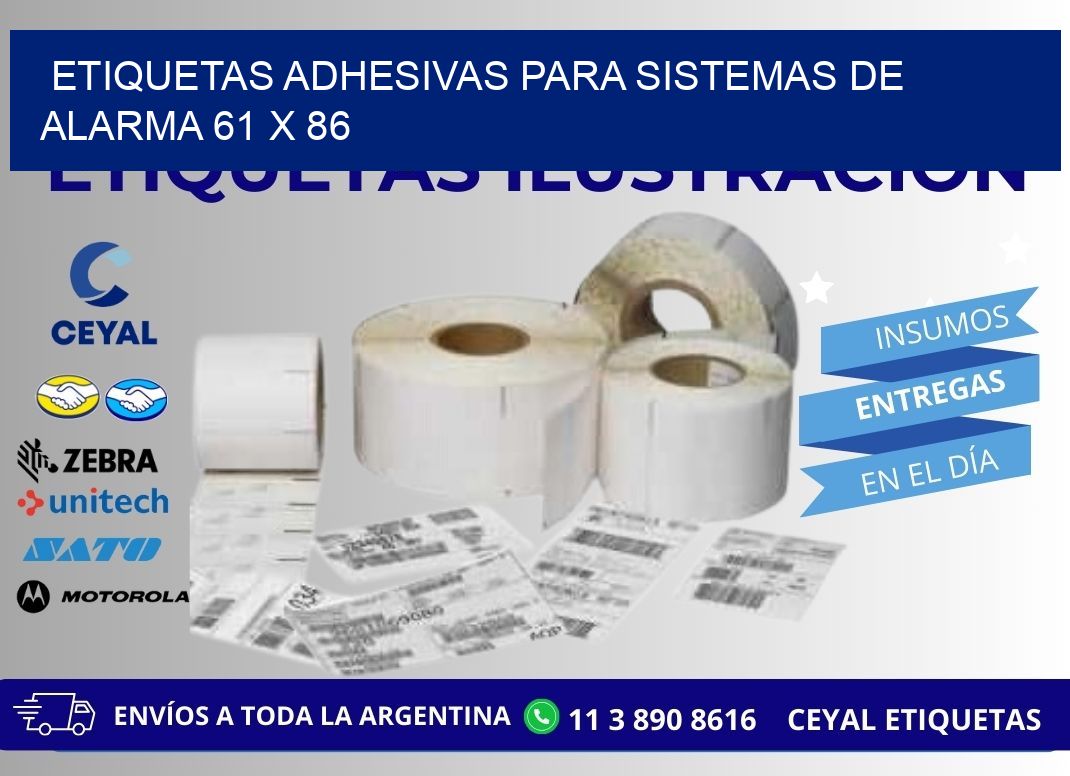 ETIQUETAS ADHESIVAS PARA SISTEMAS DE ALARMA 61 x 86