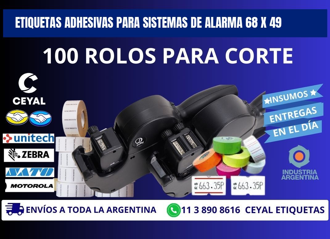 ETIQUETAS ADHESIVAS PARA SISTEMAS DE ALARMA 68 x 49