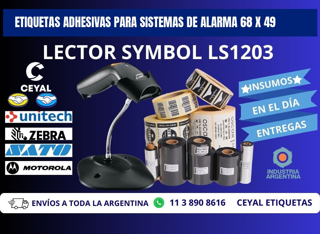 ETIQUETAS ADHESIVAS PARA SISTEMAS DE ALARMA 68 x 49