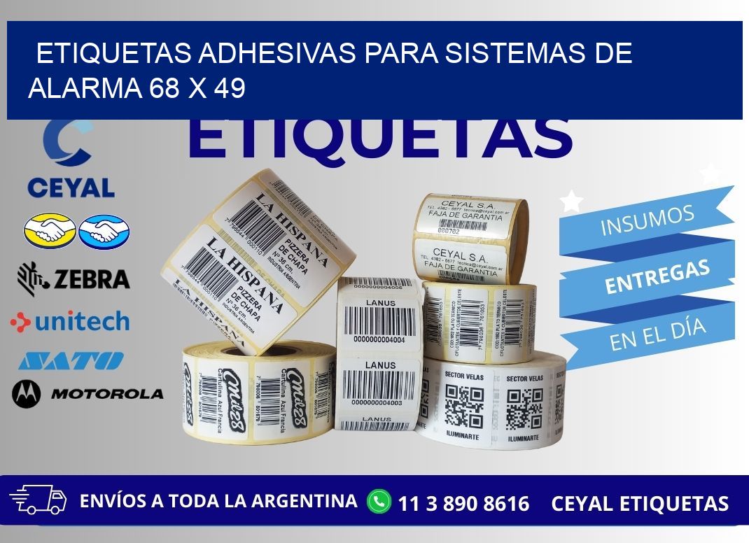 ETIQUETAS ADHESIVAS PARA SISTEMAS DE ALARMA 68 x 49