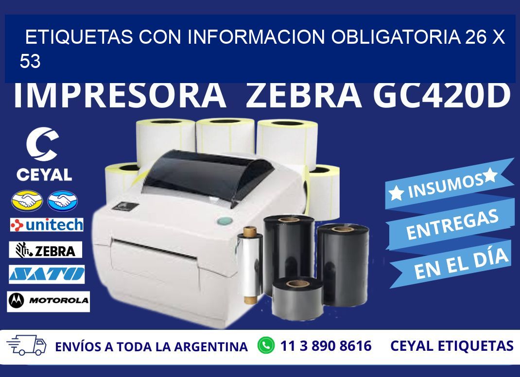 ETIQUETAS CON INFORMACION OBLIGATORIA 26 x 53