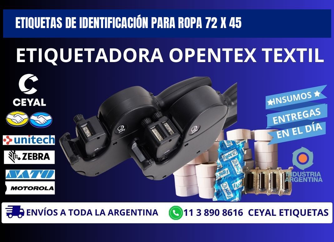 ETIQUETAS DE IDENTIFICACIÓN PARA ROPA 72 x 45