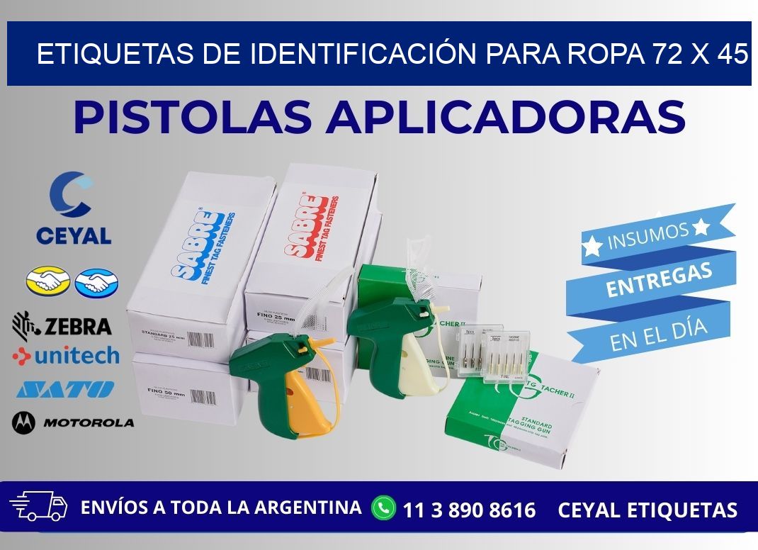 ETIQUETAS DE IDENTIFICACIÓN PARA ROPA 72 x 45