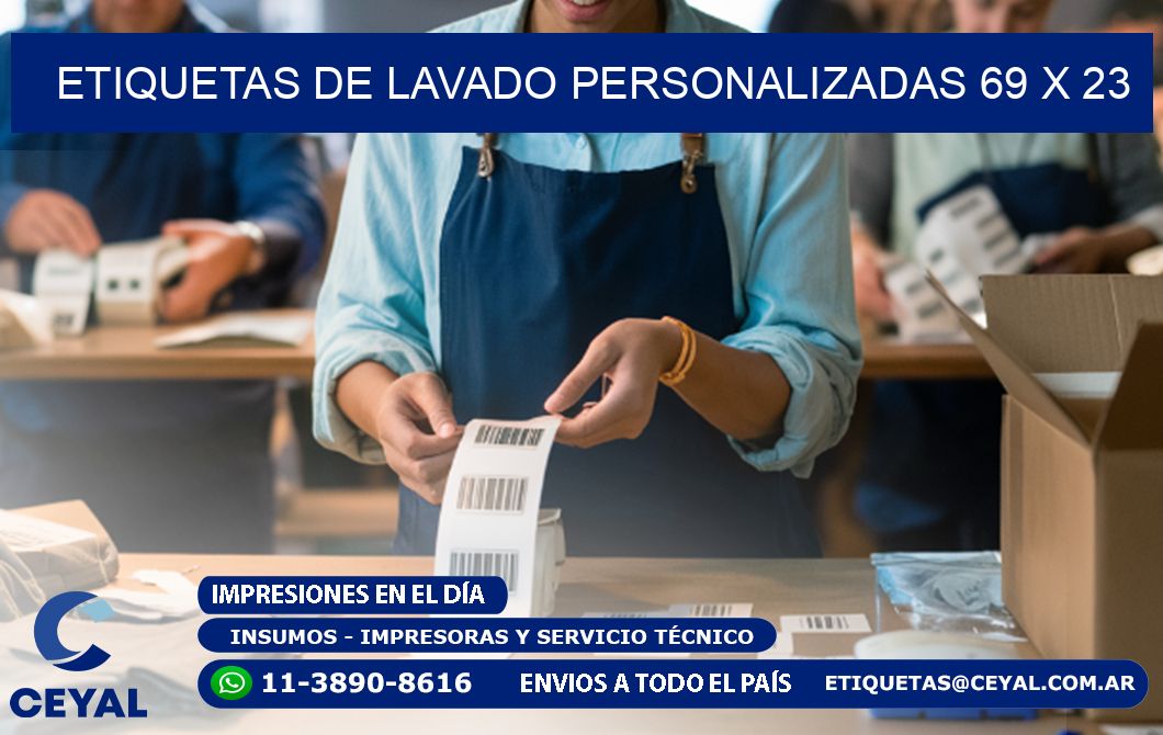 ETIQUETAS DE LAVADO PERSONALIZADAS 69 x 23