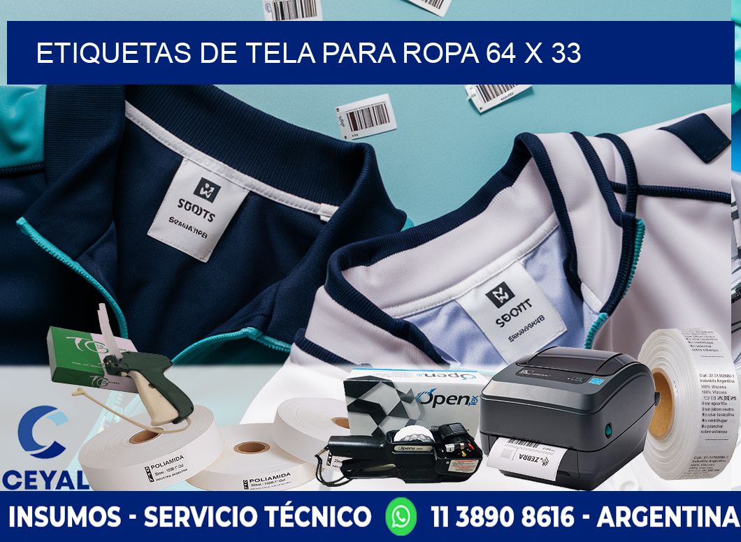 ETIQUETAS DE TELA PARA ROPA 64 x 33