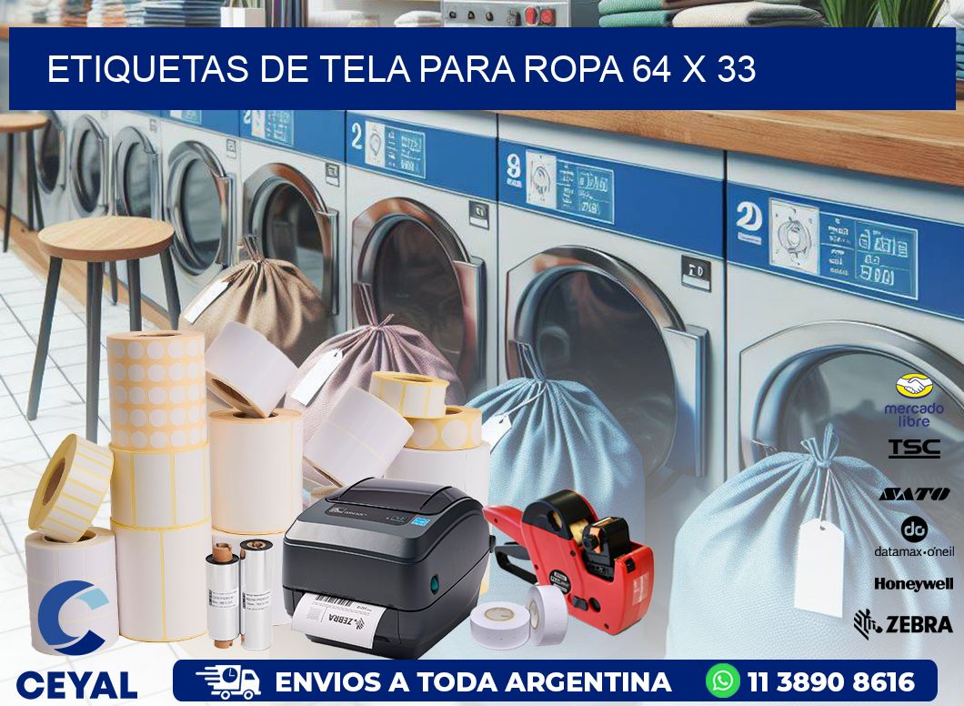 ETIQUETAS DE TELA PARA ROPA 64 x 33