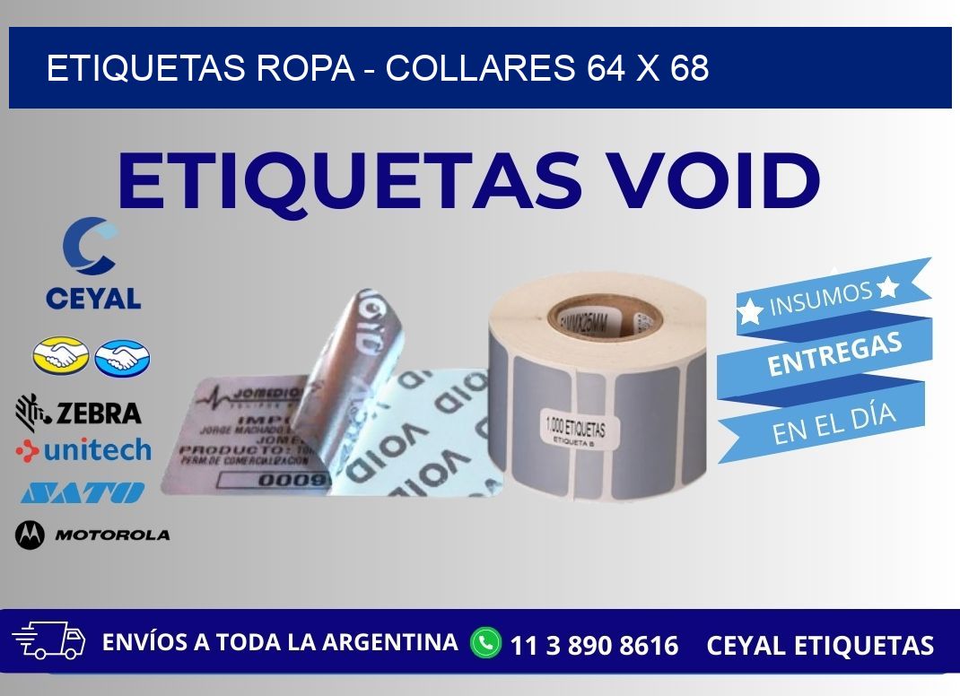 ETIQUETAS ROPA - COLLARES 64 x 68