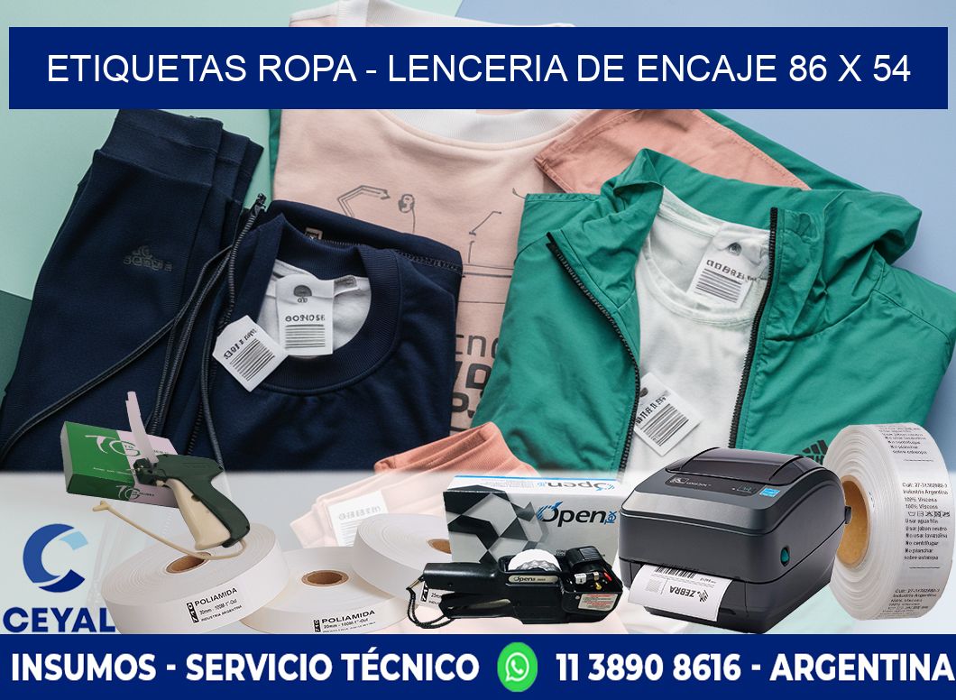 ETIQUETAS ROPA - LENCERIA DE ENCAJE 86 x 54