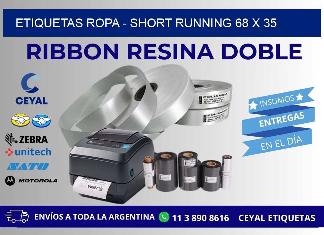 ETIQUETAS ROPA – SHORT RUNNING 68 x 35