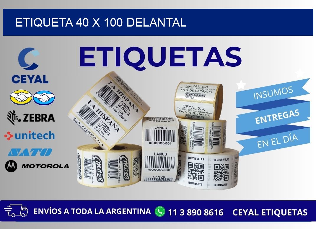 Etiqueta 40 x 100 delantal