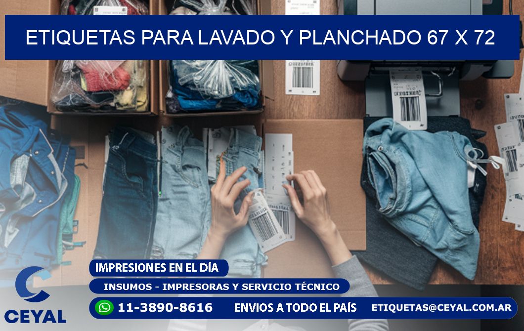 Etiquetas para Lavado y Planchado 67 x 72