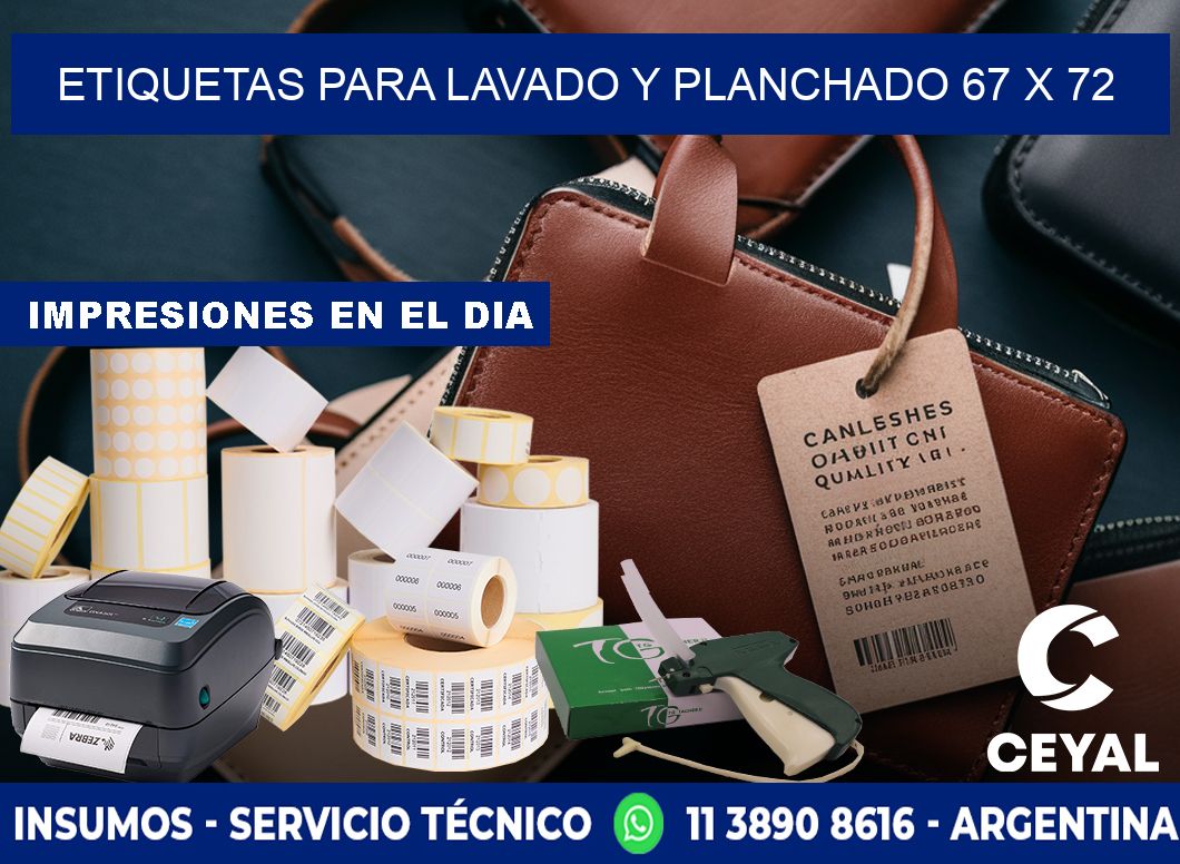 Etiquetas para Lavado y Planchado 67 x 72