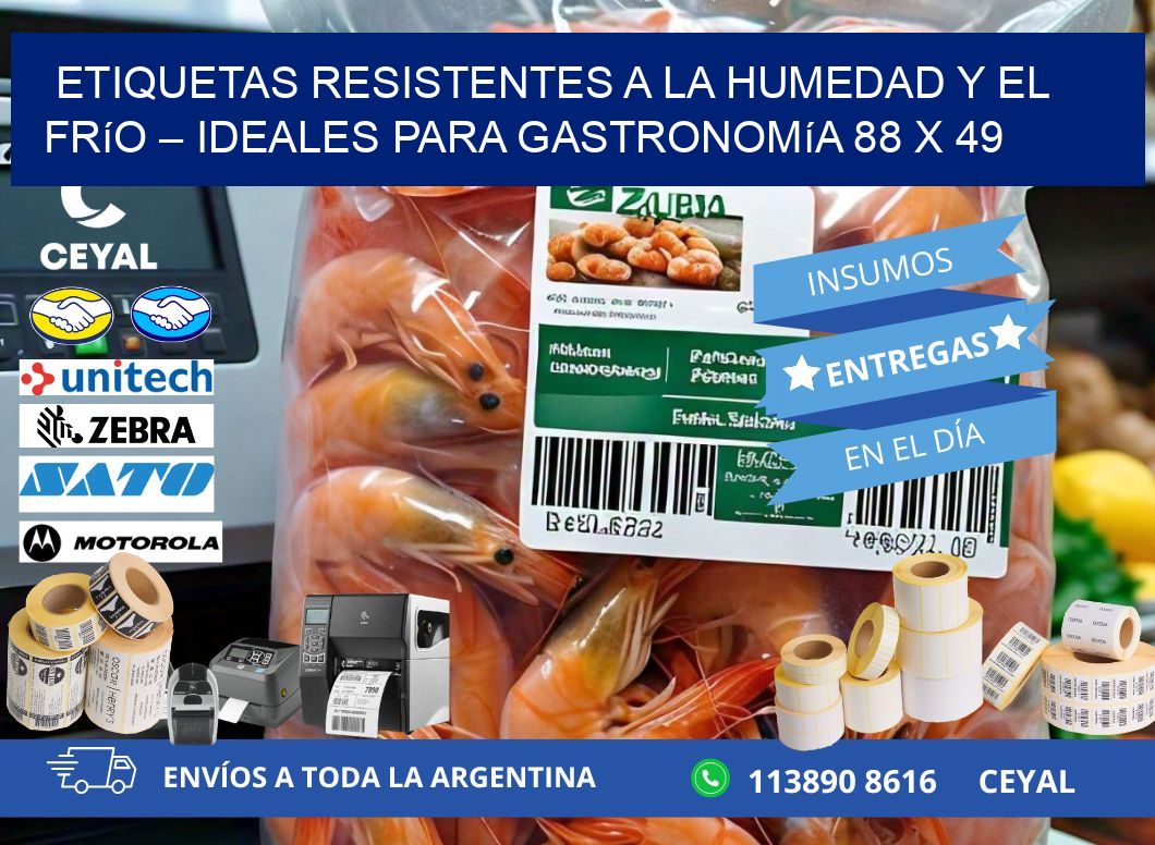 Etiquetas resistentes a la humedad y el frío – Ideales para gastronomía 88 x 49