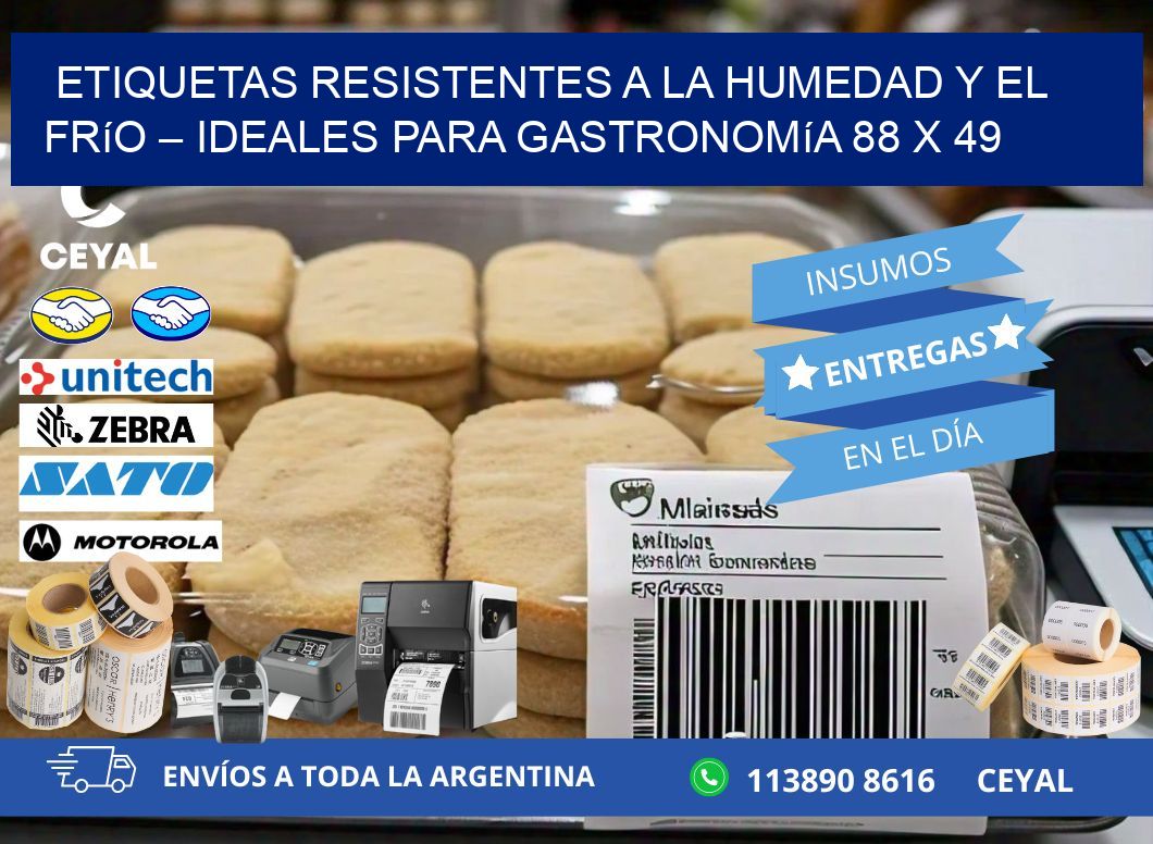 Etiquetas resistentes a la humedad y el frío – Ideales para gastronomía 88 x 49