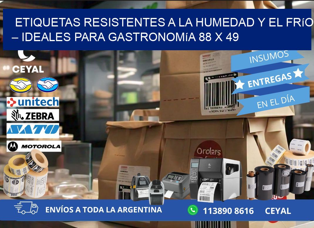 Etiquetas resistentes a la humedad y el frío – Ideales para gastronomía 88 x 49