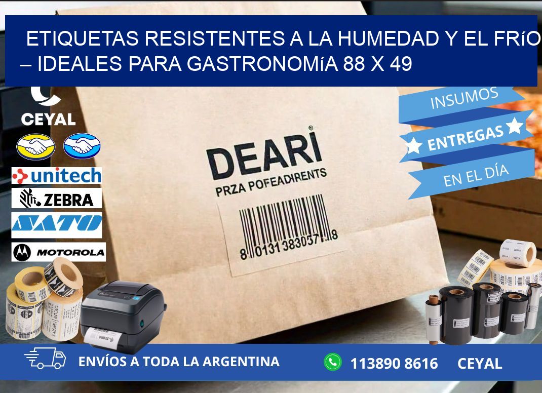 Etiquetas resistentes a la humedad y el frío – Ideales para gastronomía 88 x 49