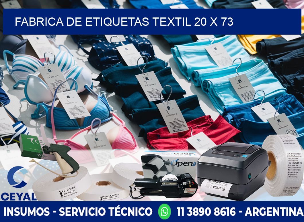 FABRICA DE ETIQUETAS TEXTIL 20 x 73