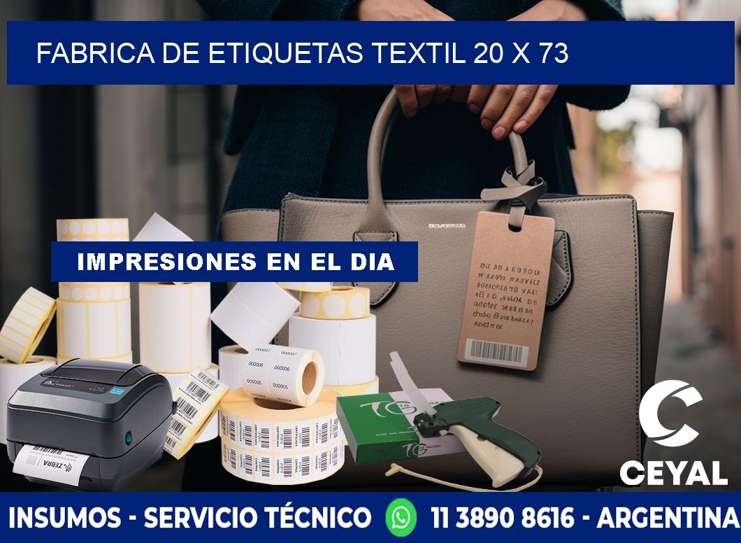 FABRICA DE ETIQUETAS TEXTIL 20 x 73