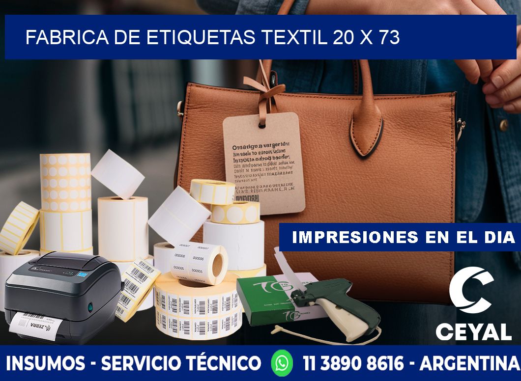 FABRICA DE ETIQUETAS TEXTIL 20 x 73