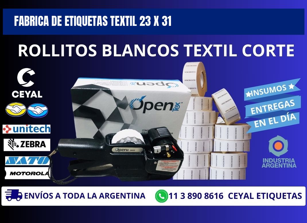 FABRICA DE ETIQUETAS TEXTIL 23 x 31